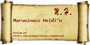 Marusinecz Helén névjegykártya